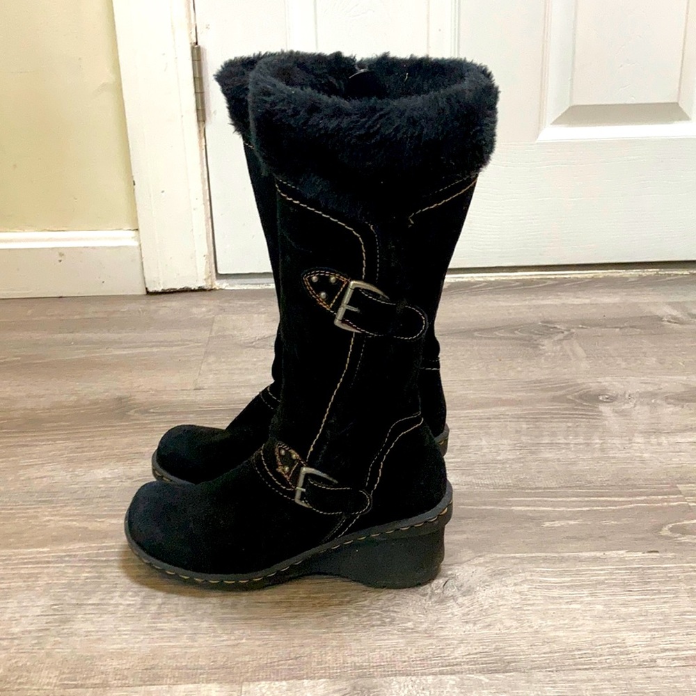 Black high fleece lined boots